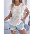 thumbnail image 6 of Women Round Neck Sweater Vest Sleeveless Summer Casual Shirts Knit Tank Top Color L, 6 of 9