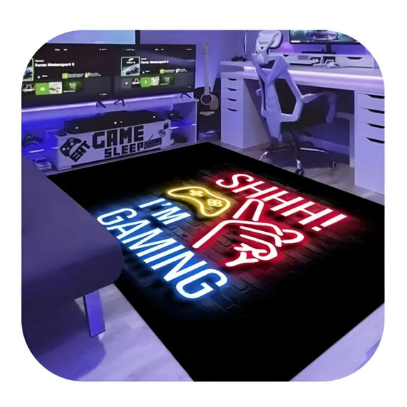 DERONA Gamer Rug for Room Non-Slip 3D Cool Printed Gaming Rug for Room,Game Room,Living Room Sofa Floor Mat