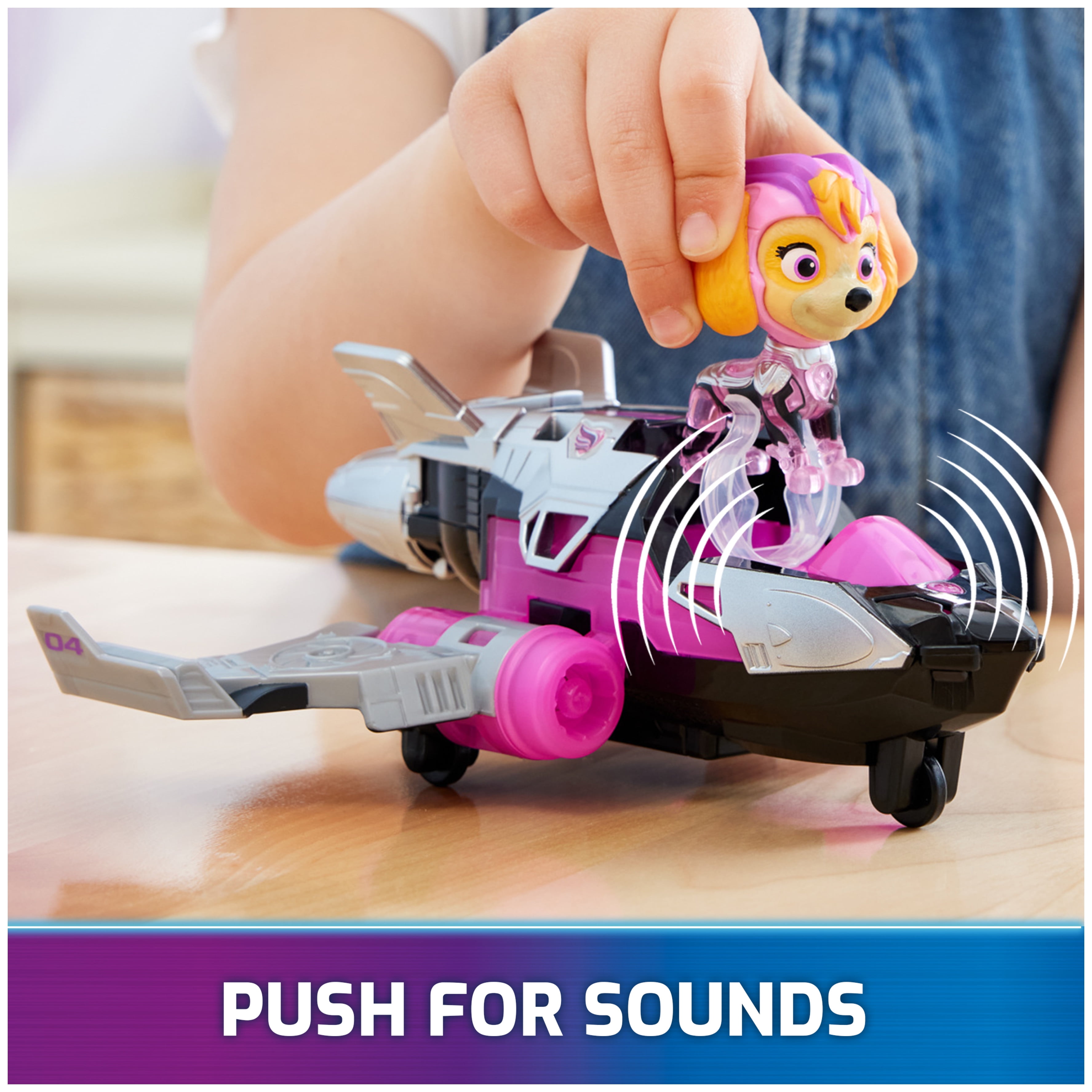 PAW Patrol: The Mighty Movie, Mighty Pups Jet with Lights, Sounds & Skye Figure, Ages 3+