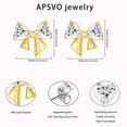 thumbnail image 6 of APSVO 18K Gold Plated Bow Love Heart Stud Earrings for Women Girls Post CZ November Birthstone Earrings with Yellow Citrine Topaz Birthday Graduation Mothers Day Jewelry Gifts Teen Her Mom Wife Kid, 6 of 9