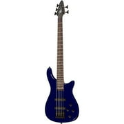 Rogue LX205B Series III Fretted 5-String Solid Body Bass Guitars, Metallic Blue