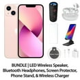 thumbnail image 1 of Restored Apple iPhone 13 128GB Pink Fully Unlocked Bundle: LED Wireless Speaker, Bluetooth Headphones, Screen Protector, Wireless Charger, & Phone Stand (Refurbished), 1 of 7