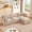 Coffee, variant on CKEASEAN Chenille Modular Sectional Sofa with Movable Ottoman, 102" Comfy L Shaped Cloud Sectional Couch, Deep Seat Convertible 3-Seater Couches for Living Room, Apartment, Easy Assembly