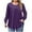 Purple, variant on Long Sleeve Shirts for Women Sawvnm Women's Fashion Solid Color Plus Size Round Neck Chest Pleated Loose Casual Pullover Long Sleeved Shirt Top blouse Fall Clothes Fashion Black XL