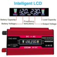 thumbnail image 4 of Kit de sistema de panel solar con inversor de corriente para automóvil de 4000 W, 12 V a 110 V, 220 V, con pantalla LED, transformador de voltaje de onda sinusoidal modificada, 12 V a 220 V, rojo, 4 of 5