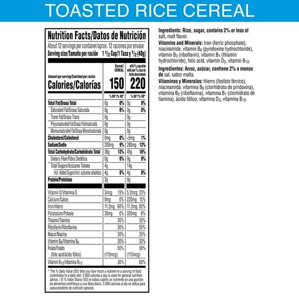 Kellogg's Rice Krispies Breakfast Cereal, 8 Vitamins and Mineral, Family Size, Original, 18oz Box - Pack of 3