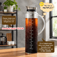 Ice Tea Pitcher Set 68.0 fluid_ounces Straight Cold Brew Coffee Pitcher for Iced Tea ...