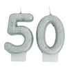 50Th Sparkling Celebration Candle - Party Supplies - 2 Pieces