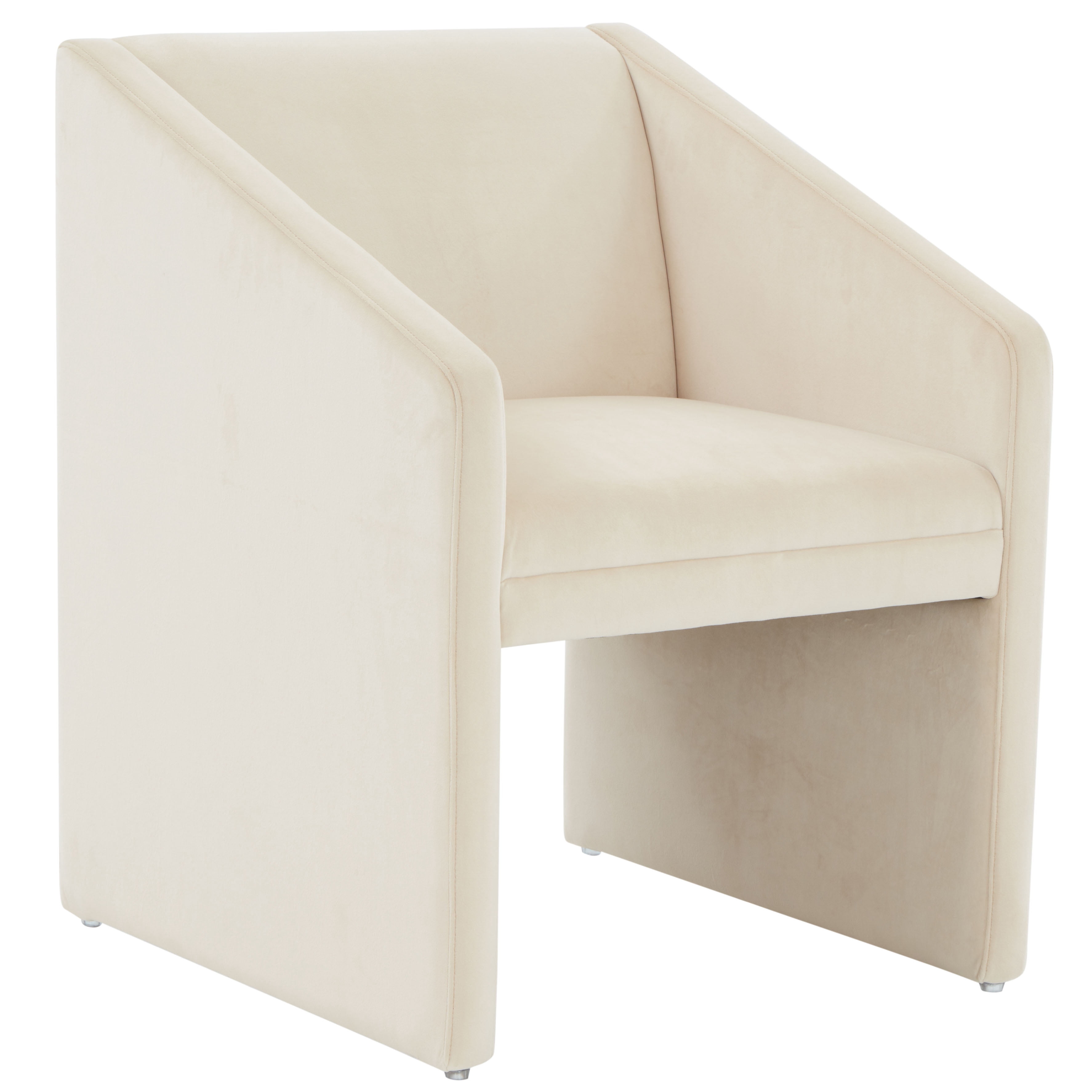 SAFAVIEH Couture Liandra Contemporay Velvet Solid Dining Armchair, Cream