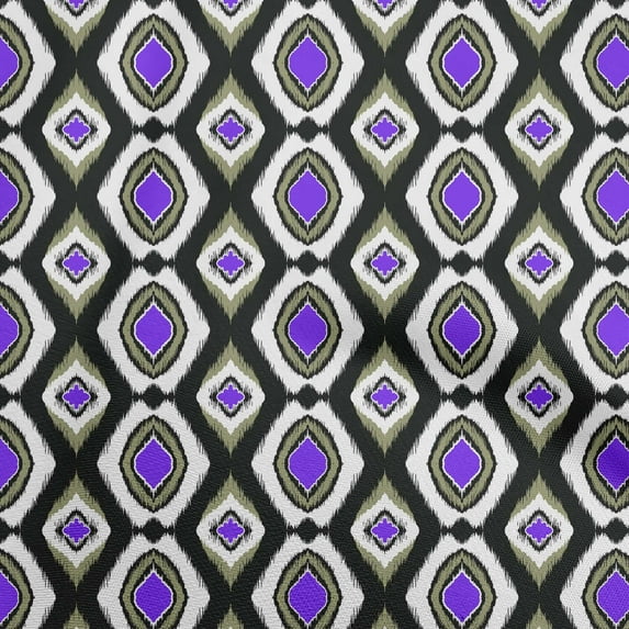 oneOone Rayon Purple Fabric Asian Ikat Sewing Craft Projects Fabric Prints By Yard 56 Inch Wide