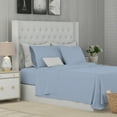 thumbnail image 4 of Color Sense Cotton Rich Queen Sheet Set, 800 Thread Count Wrinkle Resistant, Quick Dry, Soft & Smooth 4-Piece Set Light Blue, 4 of 9