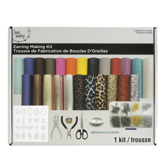 Faux Leather Earring Making Kit by Bead Landing