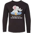 thumbnail image 3 of Inktastic My Gigi Loves me to the Moon and Back Elephant Family Long Sleeve Youth T-Shirt, 3 of 5