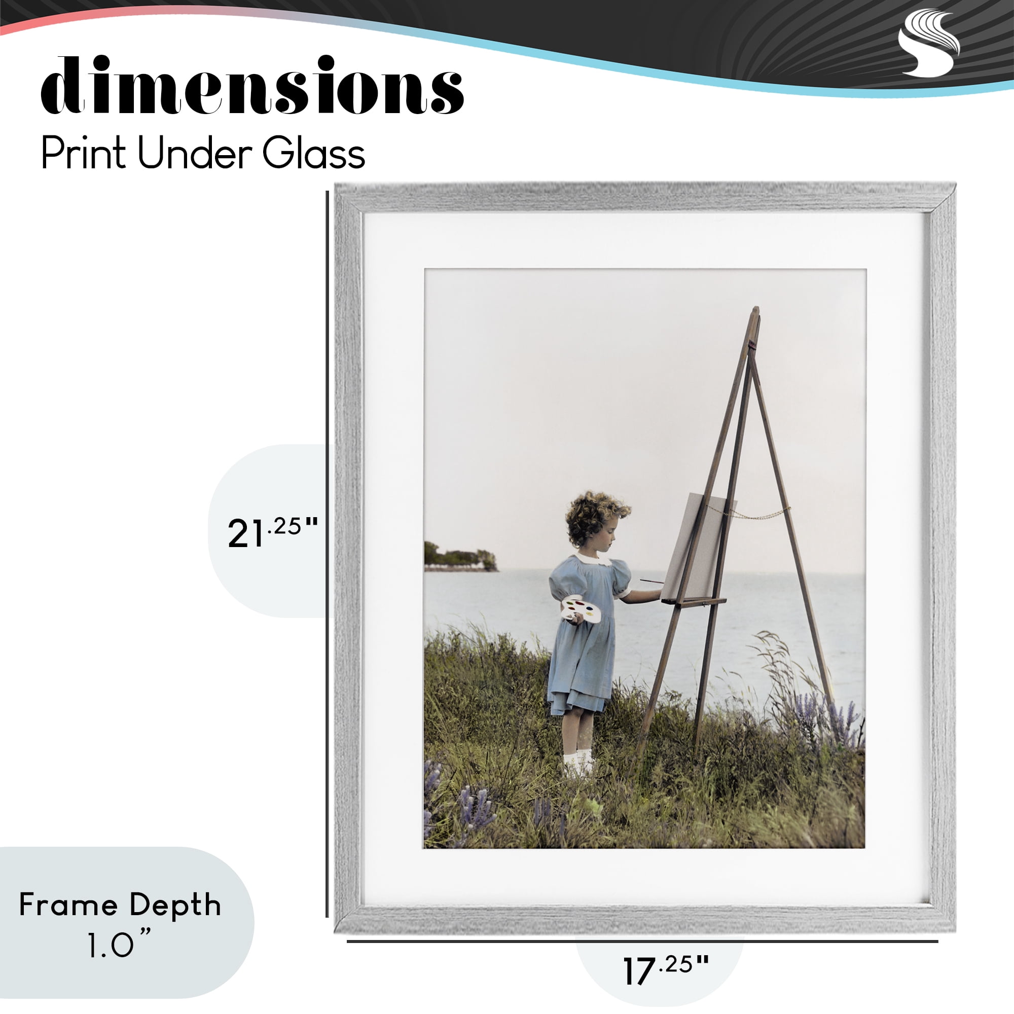 Stupell Industries Child Painting on Easel Gray Framed Print Under Glass, design by Kendra Dew