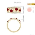 thumbnail image 4 of ANGARA Natural Nature Inspired Round 1.36 ct Ruby & Diamond Filigree Ring in 14K Yellow Gold for Women (Size-4mm) | July Birthstone, Birthday, Anniversary, Jewelry Gift for Women | Natural Ruby Ring, 4 of 8
