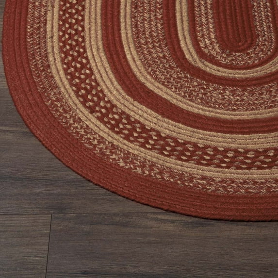 Cherry Red Classic Country Flooring Cunningham Jute Oval Accent Rug