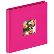 Walther design Fun Book Bound Album for 30 Black Pages, Textured Paper, Pink, 18 x 18 x 2 cm
