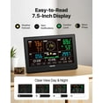 thumbnail image 4 of VEVOR 5-in-1 Wireless Weather Station, 7.5-Inch VA Display, Solar Powered Outdoor Sensor, Rain Gauge, Indoor Outdoor for Weather Forecast, Temperature, Humidity, Wind Speed and Direction (No WiFi), 4 of 9