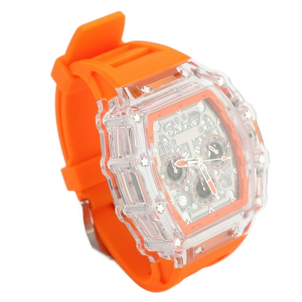 Reloj Transparente De Moda Para Hombre, Correa De Silicona De Cuarzo Analógico, Reloj De Negocios Transparente A Prueba De Agua Hasta 50M Para Bodas
