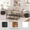 thumbnail image 6 of End Table with Charging Station, Side Table with 2 USB Ports and Outlets, Nightstand with Cloth Drawer, Set of 2, Couch Table, Charcoal Grey TB01BY052, 6 of 13