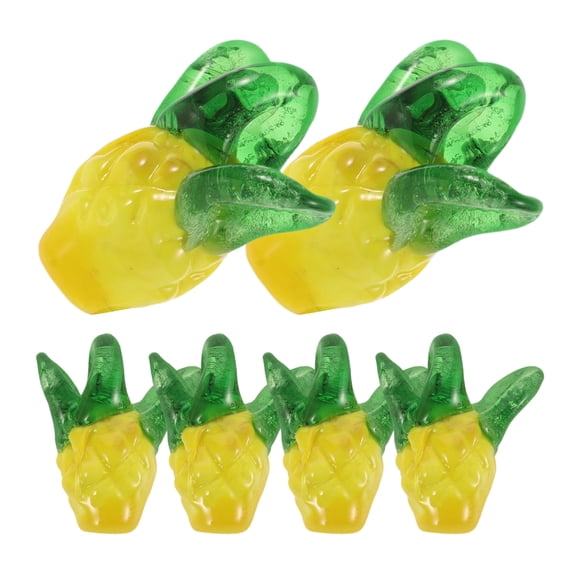 KAKOWELY Breloques 6 Pcs Breloques Ananas en Verre pour Fabrication de Bijoux Bricolage Porte-Clés Breloques Ananas Mignons Pendentifs Ananas Suspendus Minuscules Pendentifs Alimentaires pour Bracelets Boucles d'Oreilles Colliers