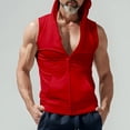 thumbnail image 2 of Mens Hooded Cardigan Zip Sweatshirt Sleeveless Casual Vest Sports Jacket Men, 2 of 9