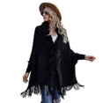 thumbnail image 2 of Suéter informal abrigo de longitud media a prueba de frío suave mujer invierno cuello de felpa capa larga, 2 of 5