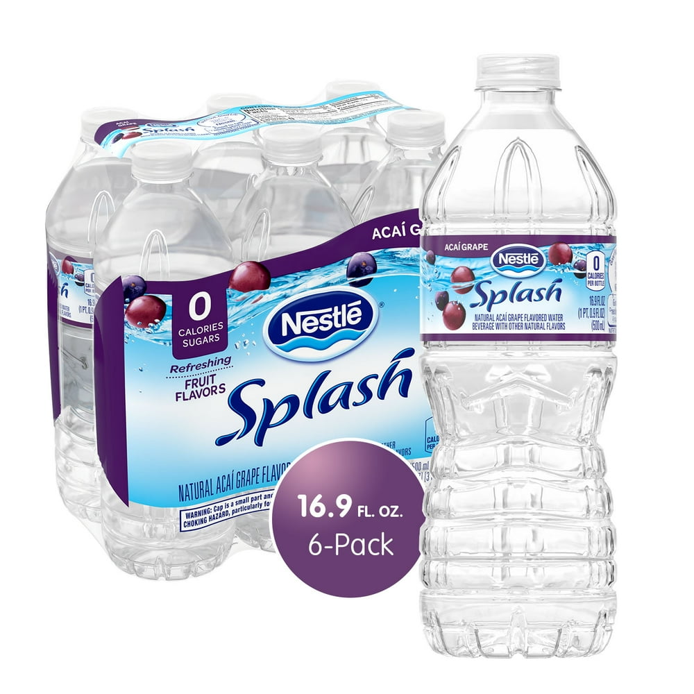 NESTLE SPLASH Water Beverage with Bold Fruit Flavor, Acai Grape Flavor