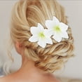 thumbnail image 2 of Unique Bargains 2 Pcs Duckbill Clip Simulated Flower Hair Clips for Women White, 2 of 5