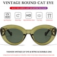 thumbnail image 4 of Gafas de Sol AIEYEZO Oversize Estilo Ojo de Gato para Mujer en Verde Oliva, 4 of 7