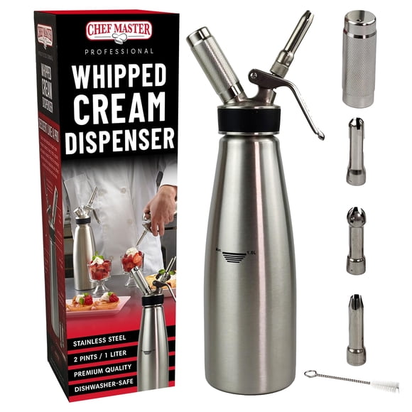 Dispensador de Crema Batida Chef Master 1L Acero Inoxidable