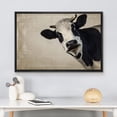 thumbnail image 3 of wall26 Framed Canvas Print Wall Art Black &amp; White Cow Portrait on Grunge Background Animals Wildlife Digital Art Realism Rustic Nature Photography for Living Room, Bedroom, Office - 24"x36&q, 3 of 5