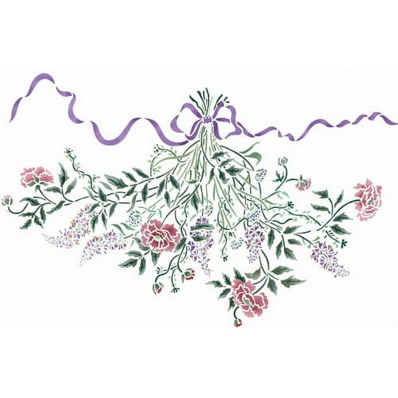 Botanical Bouquet Wall Stencil DEE100 by DeeSigns