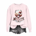 thumbnail image 4 of Womens Tops Plus Size Christmas Printed Long Sleeved Round Neck Off Shoulder Sweatshirt Pink2 L, 4 of 6