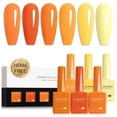 thumbnail image 1 of Set de esmaltes de uñas en gel CANNI Orange, 6 colores, 9 ml, remojo UV/LED, 1 of 6