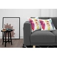 thumbnail image 3 of Ambesonne Tropical Throw Pillow Cover 2 Pack, Palm Trees Seagulls, 16", Pale Yellow Fuchsia, 3 of 7