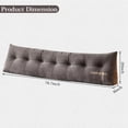 thumbnail image 5 of Desirable Life Headboard Wedge Pillow King Size, Delicate Embroidery Triangular Reading Pillow - Ergonomic, Removable Cover w/ Side Pocket Backrest Bolster Pillows, Coffee, 5 of 6