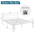 thumbnail image 3 of VECELO Queen Size Metal Platform Bed Frame with Headboard and Footboard, Strong Steel Slat Support/No Box Spring Needed, Easy Assembly, White, 3 of 10