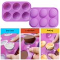thumbnail image 4 of Molde de silicona de 6 cavidades para hacer postre de mousse de gelatina con bomba de chocolate al horno (2 paquetes morados), 4 of 5