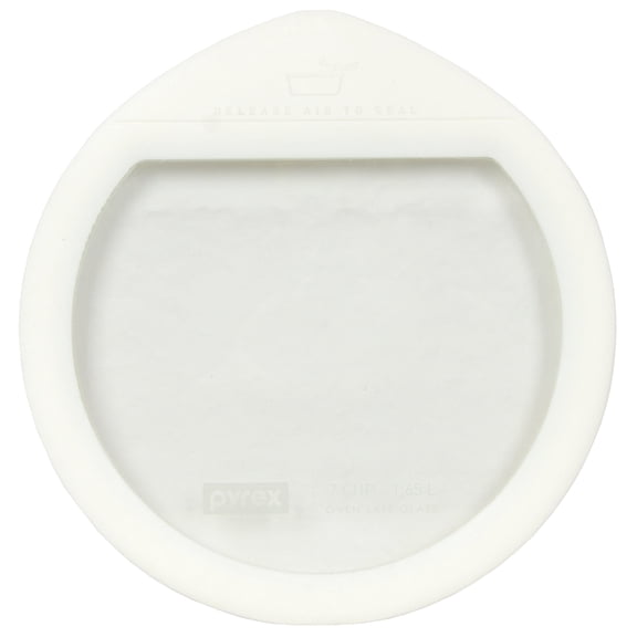 Pyrex Ultimate OV-7402 Round Glass and White Silicone Storage Replacement Lid Cover