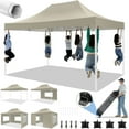 thumbnail image 6 of COBIZI 10x15 Pop up Canopy Tent Heavy Duty with 4 Sidewalls Tents for Parties Outdoor Canopy Event Tent Wedding with Roller Bag,Upgraded UV 50+ , Thick Hexagonal Legs, khaki, 6 of 8