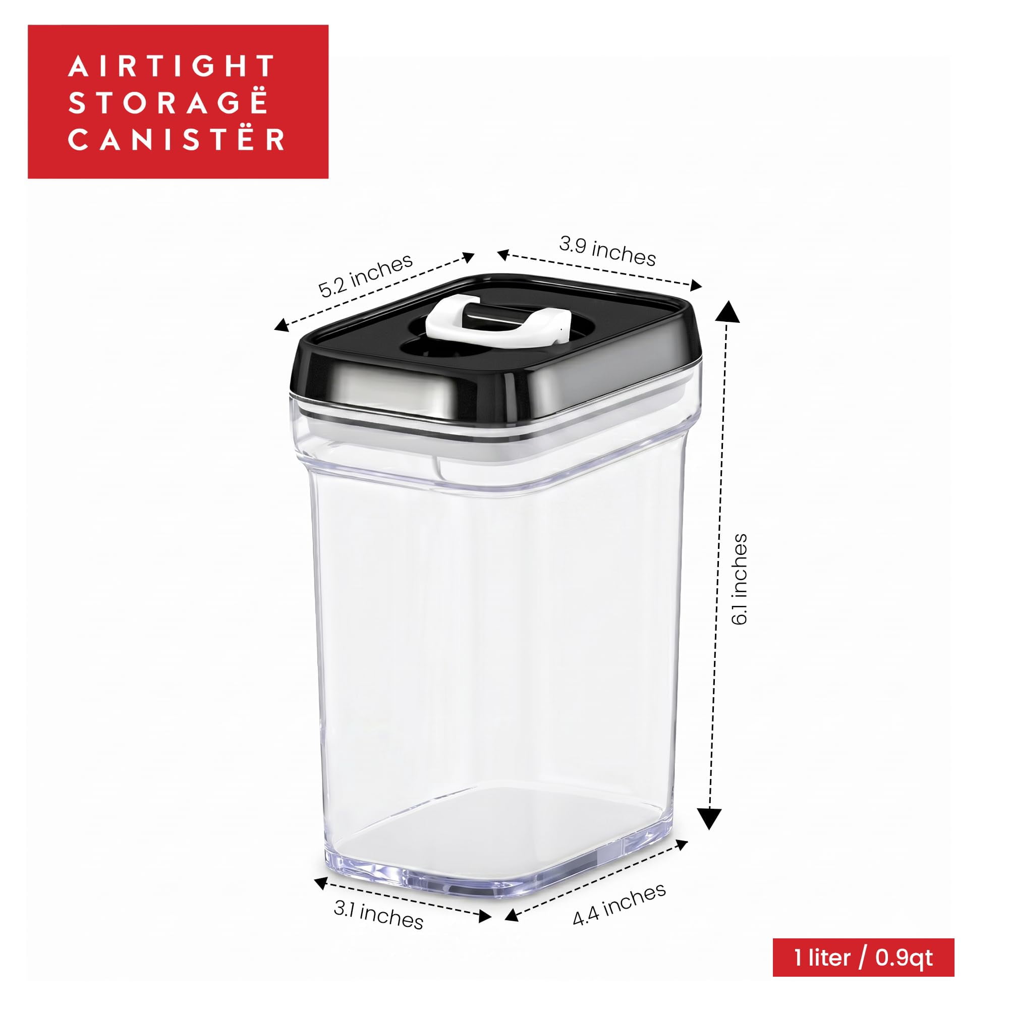 Dwellza Kitchen Airtight Food Storage Containers With Lids - 6 Piece Set Air Tight For Pantry Organization And Clear Plastic Keeps Fresh & Dry