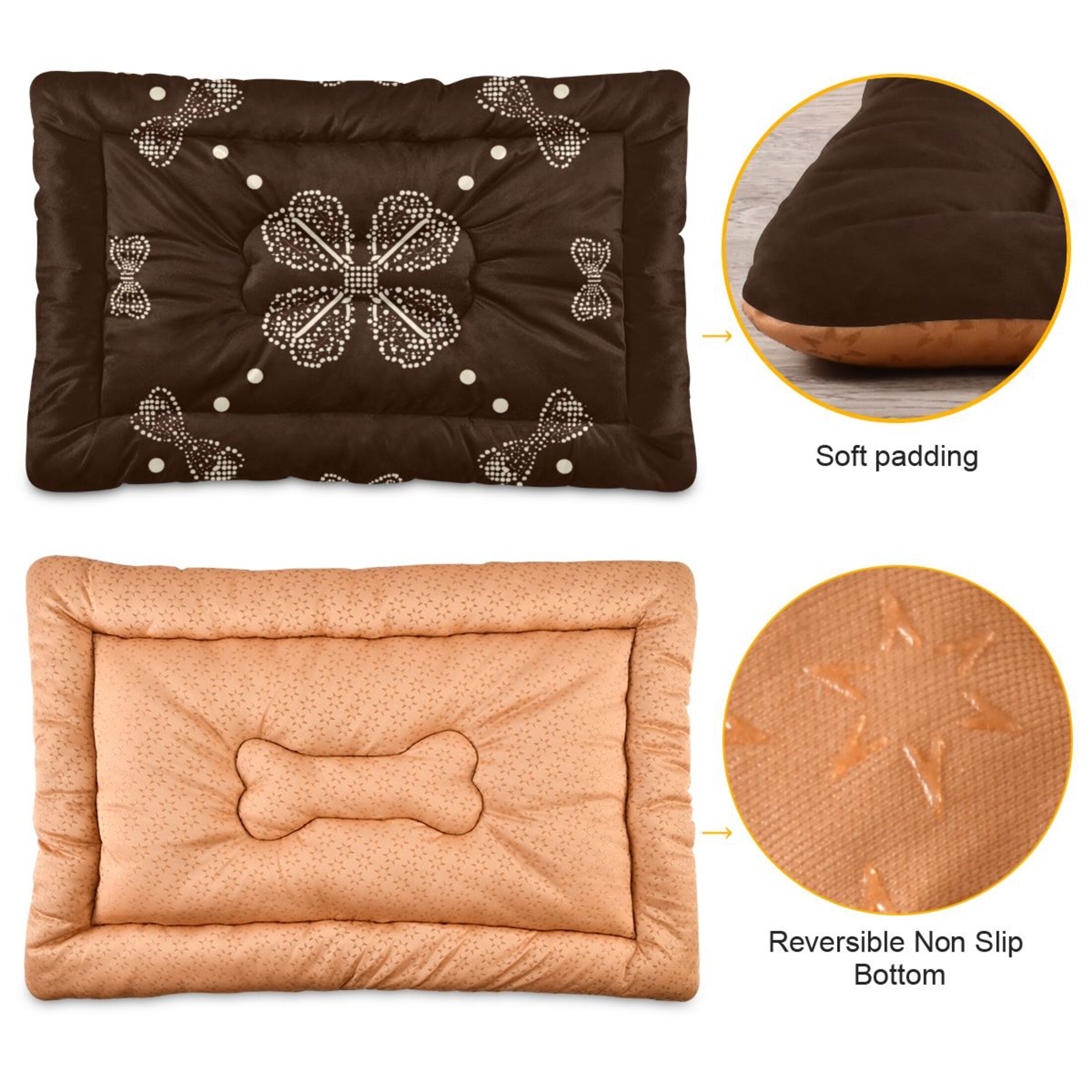 Cozy Mat Pet Bed Indoor Outdoor Warm Soft For Cat Dog Puppy(S/M) Lace Pattern with Bows