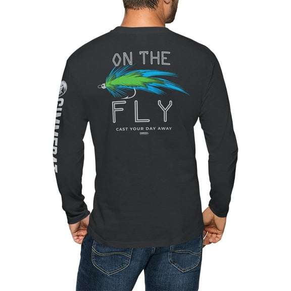 GIMMEDAT On The Fly Long Sleeve Fishing T Shirt Mens Womens Outdoor Fun Gift