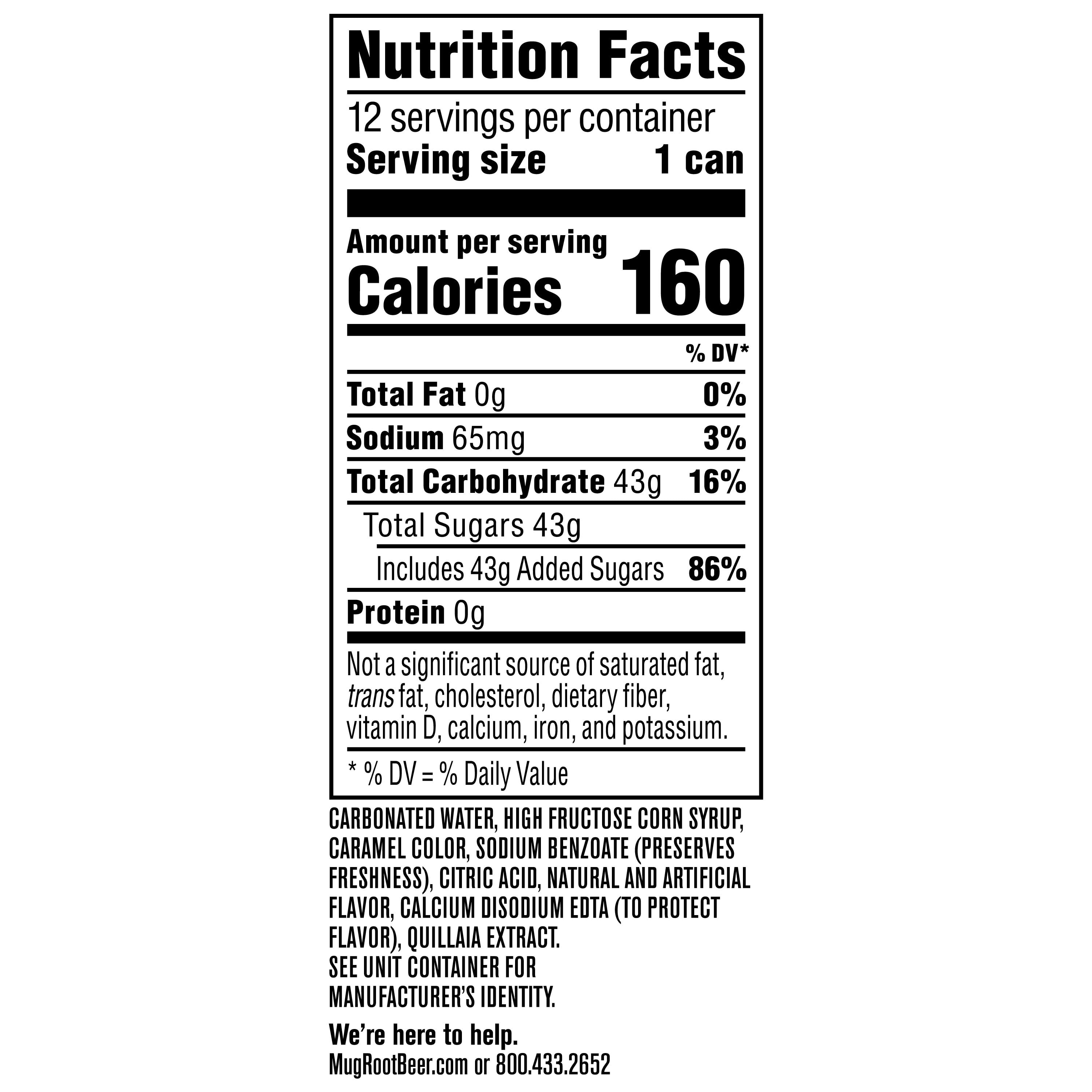 MUG Root Beer Soda Pop, 12 fl oz, 12 Pack Cans