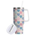 thumbnail image 2 of 30 oz Tumbler With Handle Stainless Steel Insulated Tumbler With Lid for Car Cup Holder Gingham Heart-shaped Pattern, 2 of 9