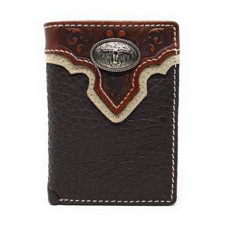 Western Genuine Leather 50 PESOS Plain Mens Bifold Short Wallet in