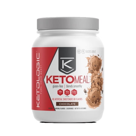 KetoLogic Keto Meal Replacement Shake, Chocolate | Low Carb | 20 Servings