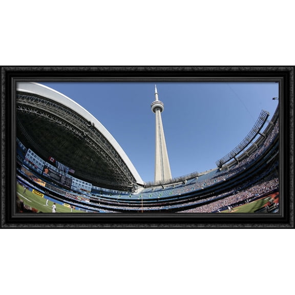 Rogers Centre 40x22 Large Black Ornate Wood Framed Canvas Art - Home of the Toronto Blue Jays