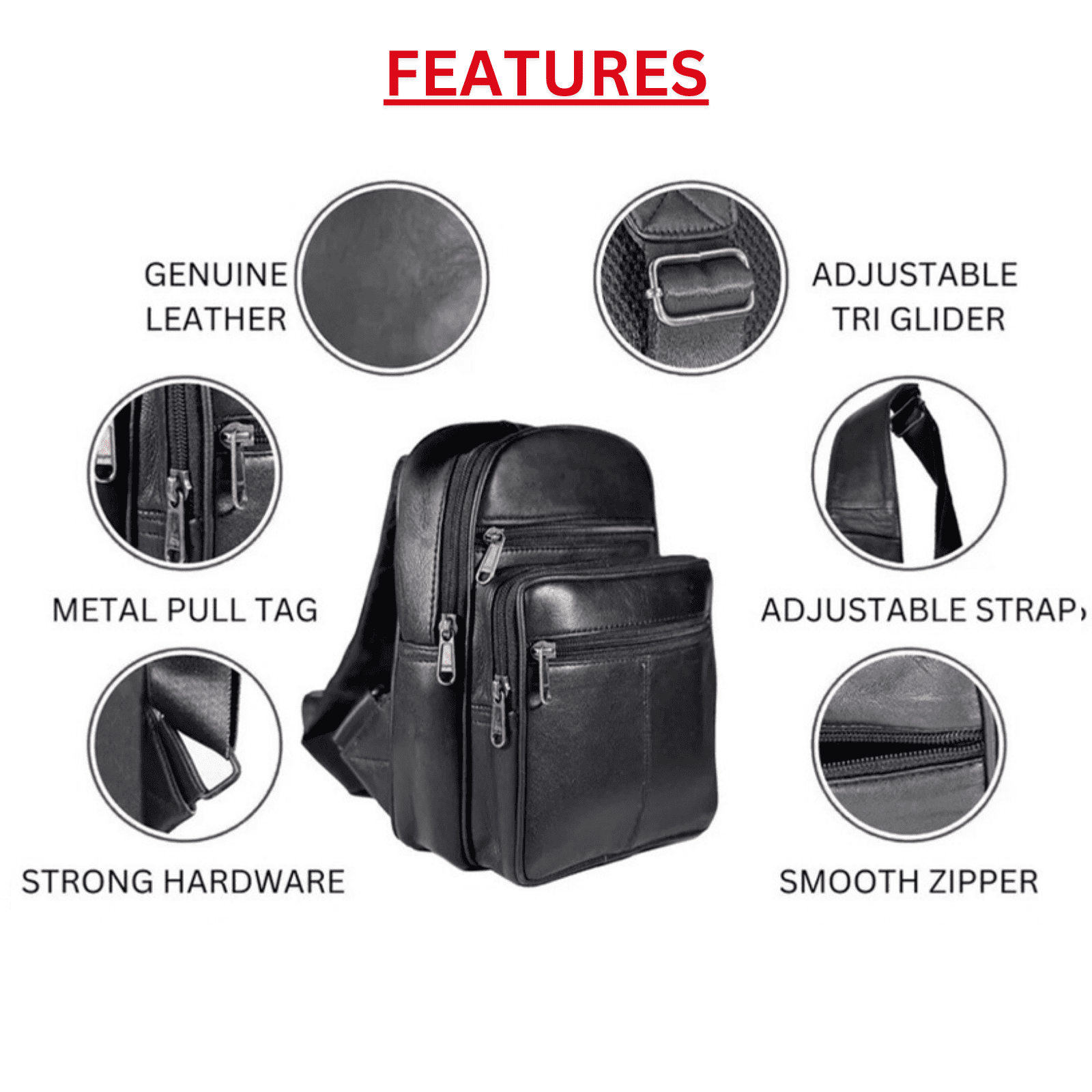 Crossbody Sling Bag for Men Women, Sling Backpack Shoulder Bag, Chest Daypack
